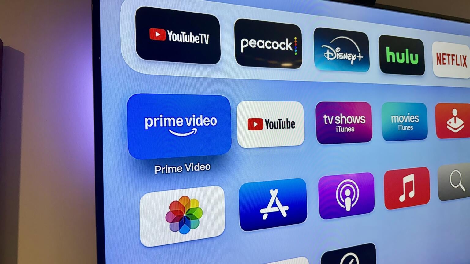 Prime Video logo on TV