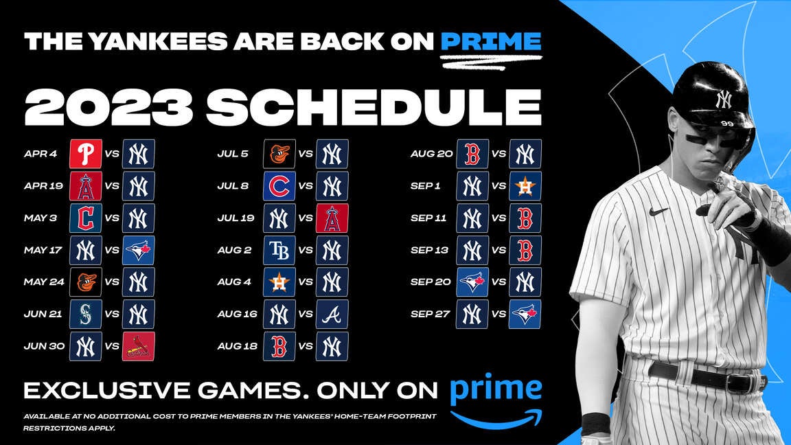 Prime Video to Stream 20 New York Yankees Games in 2023 The