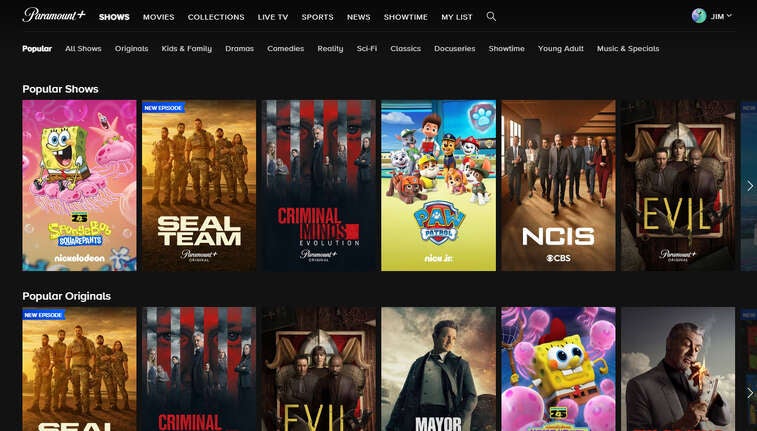 Paramount+ has a huge library of popular shows and movies to choose from.