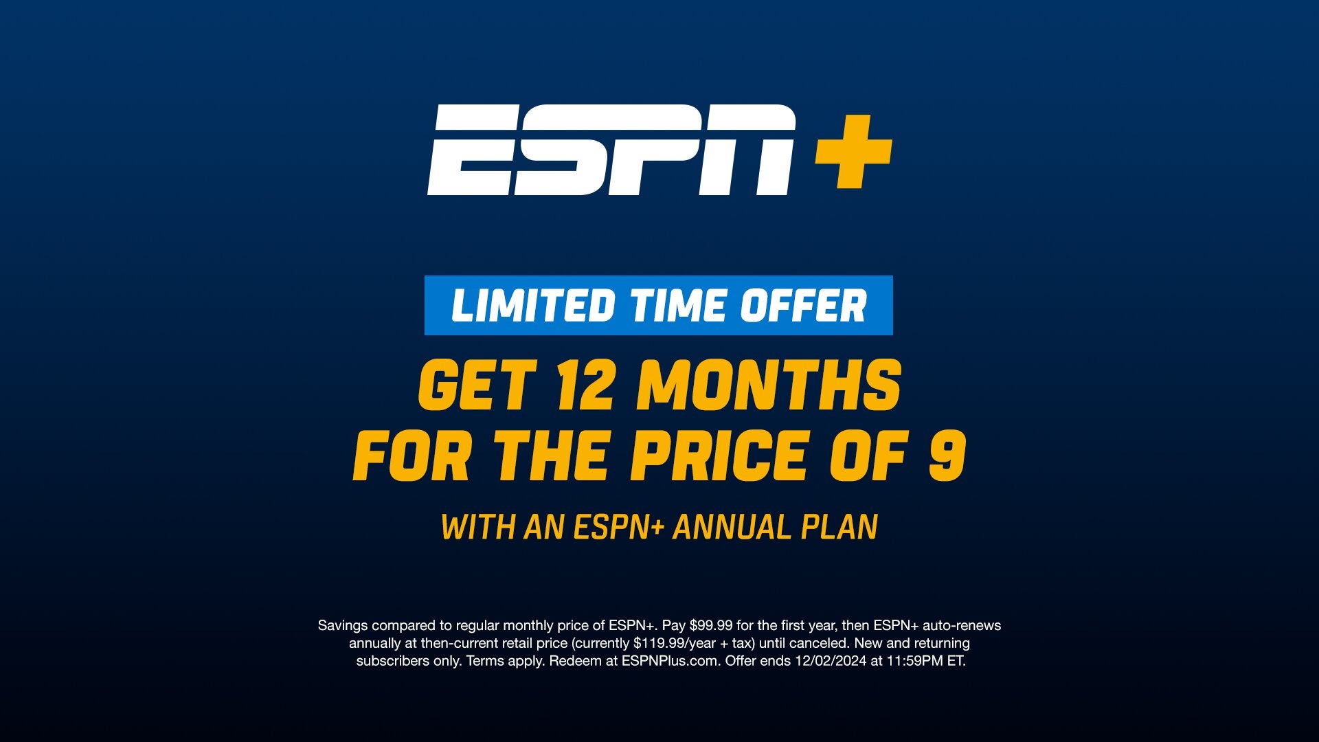 ESPN+ is offering viewers its annual subscription for $100, $20 cheaper than the standard price.