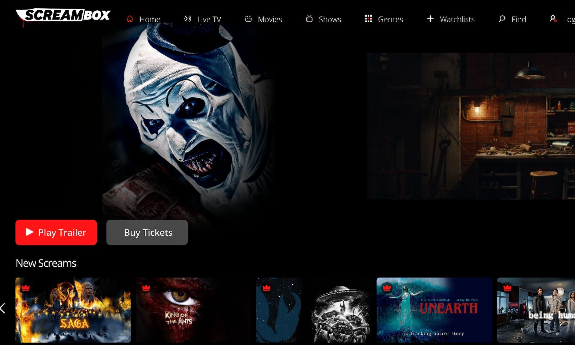 Screambox is the horror streaming service with hits like Terrifier 2.