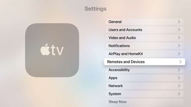 Apple TV Settings Screen