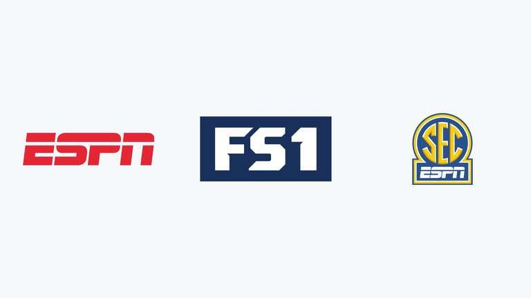 Sling TV carries top college sports channels like ESPN and FS1 standard.