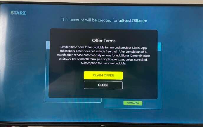STARZ discount terms and conditions
