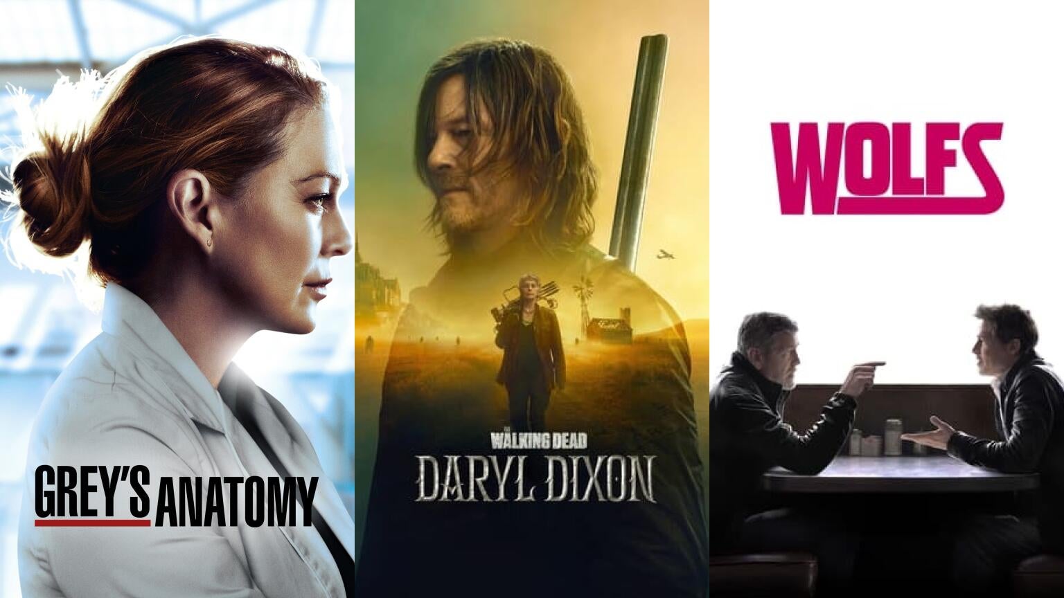 Grey's Anatomy Season 21, TWD: Daryl Dixon Season 2 and the Apple Original movie Wolfs are some of the streaming premieres destined to air this week.