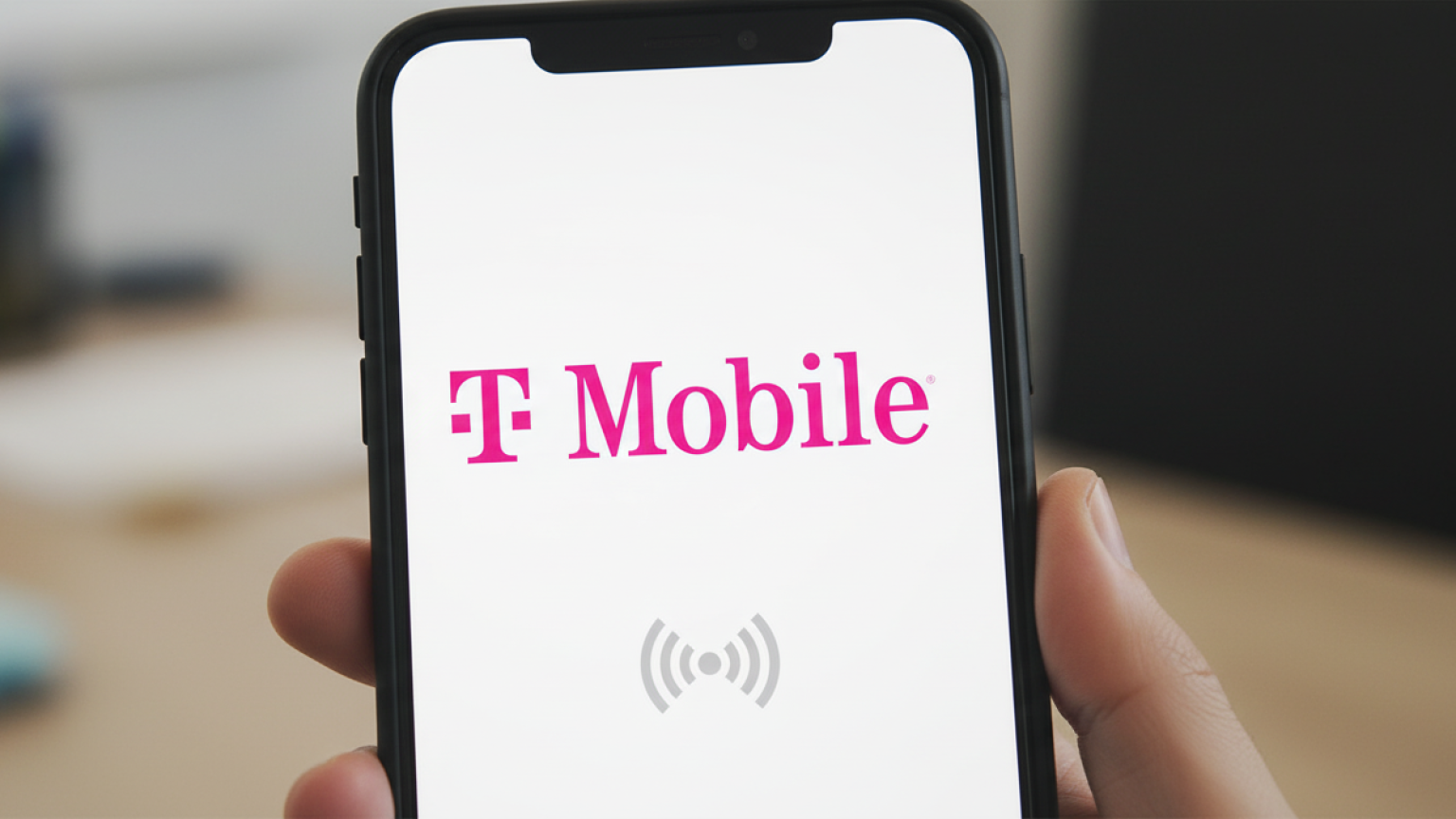 T Mobile on a phone with an internet logo.