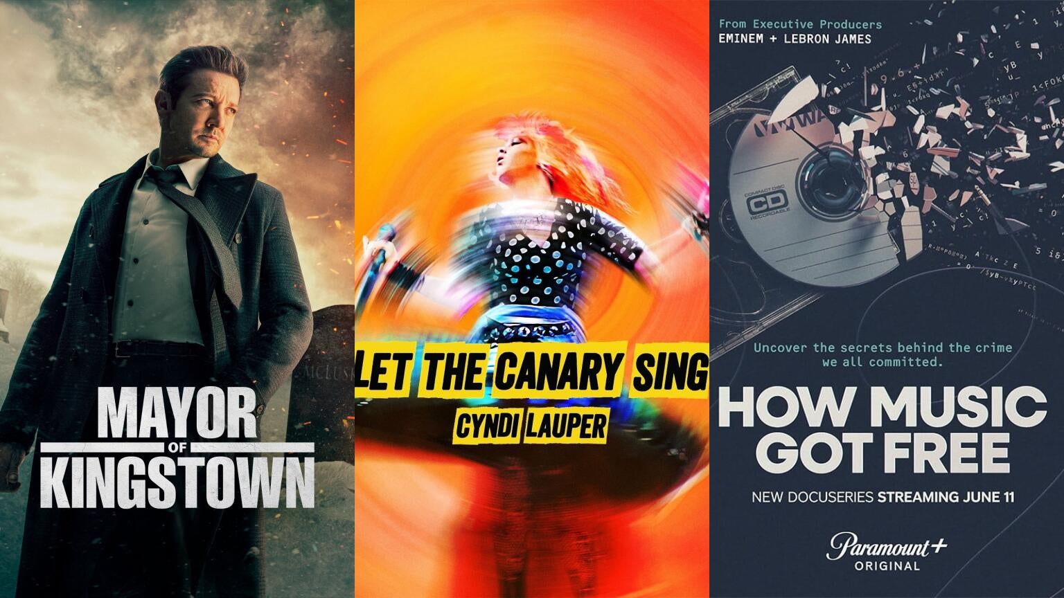 "Mayor of Kingstown," "Let the Canary Sing," and the Tony Awards will stream on Paramount+ in June 2024.