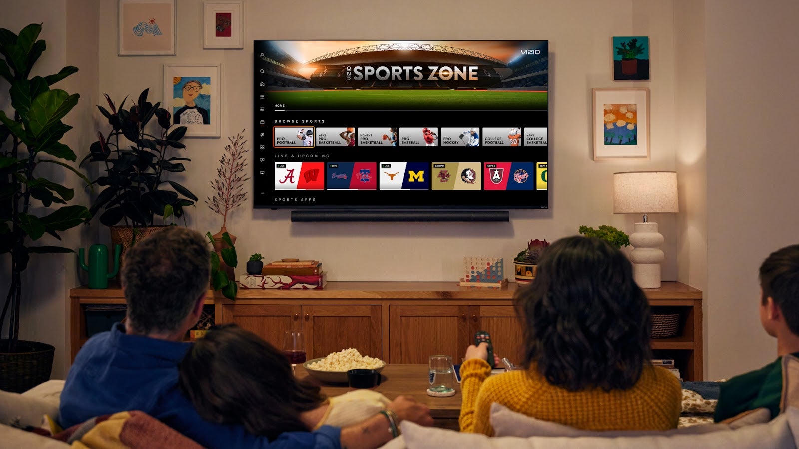 The VIZIO Sports Zone is now available on VIZIO smart TV interfaces, allowing fans to see where to watch or stream events.