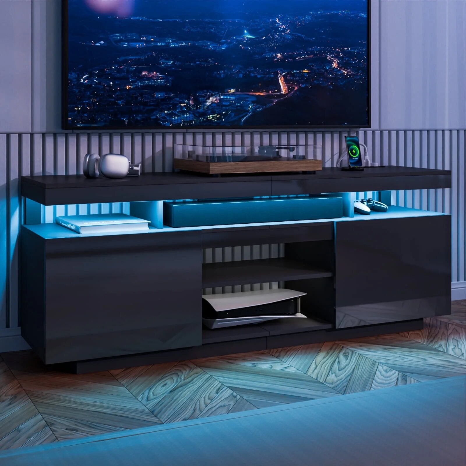 This TV stand comes with a $50 discount from Walmart for a limited time.