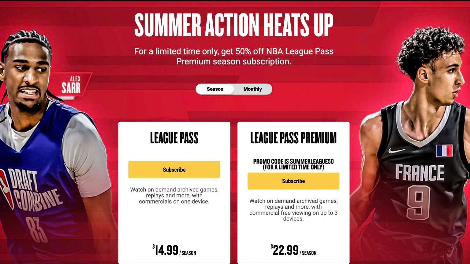 Watch NBA Summer League Action for 50 Off With Huge NBA League Pass