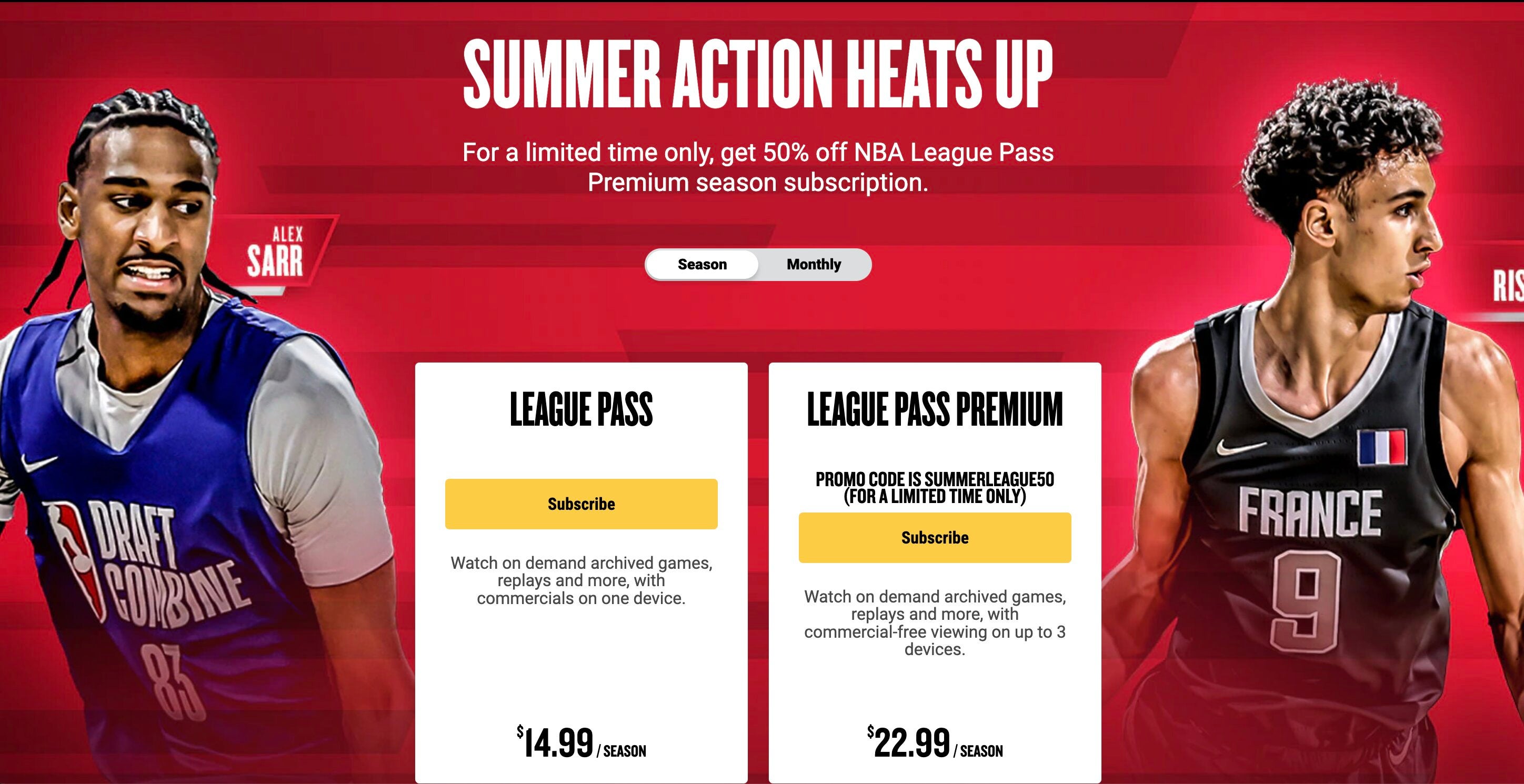 Save on NBA League Pass to catch all of the NBA Summer League action.