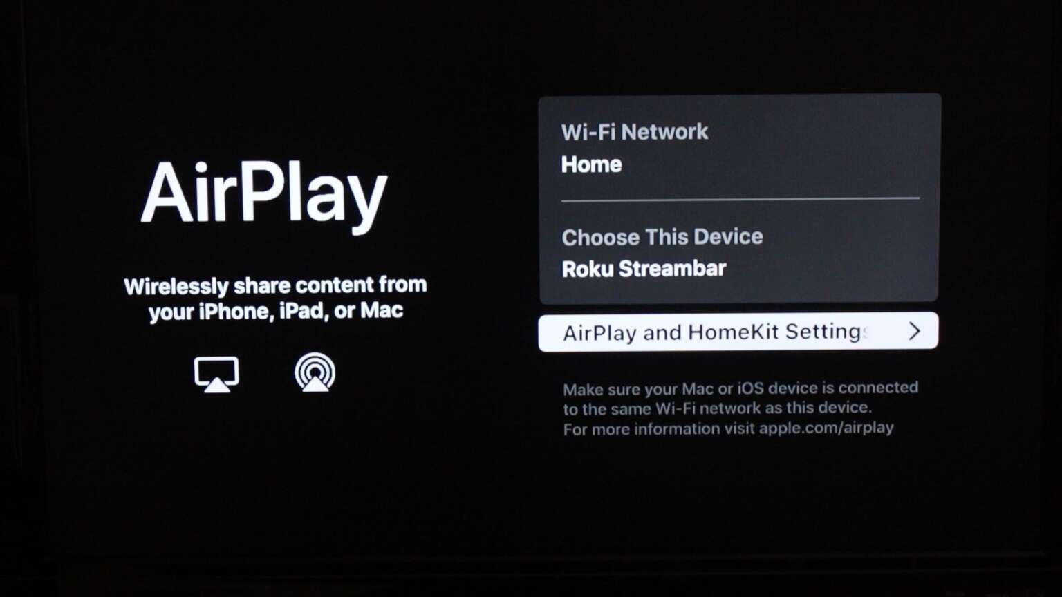 how to airplay from mac to roku tv